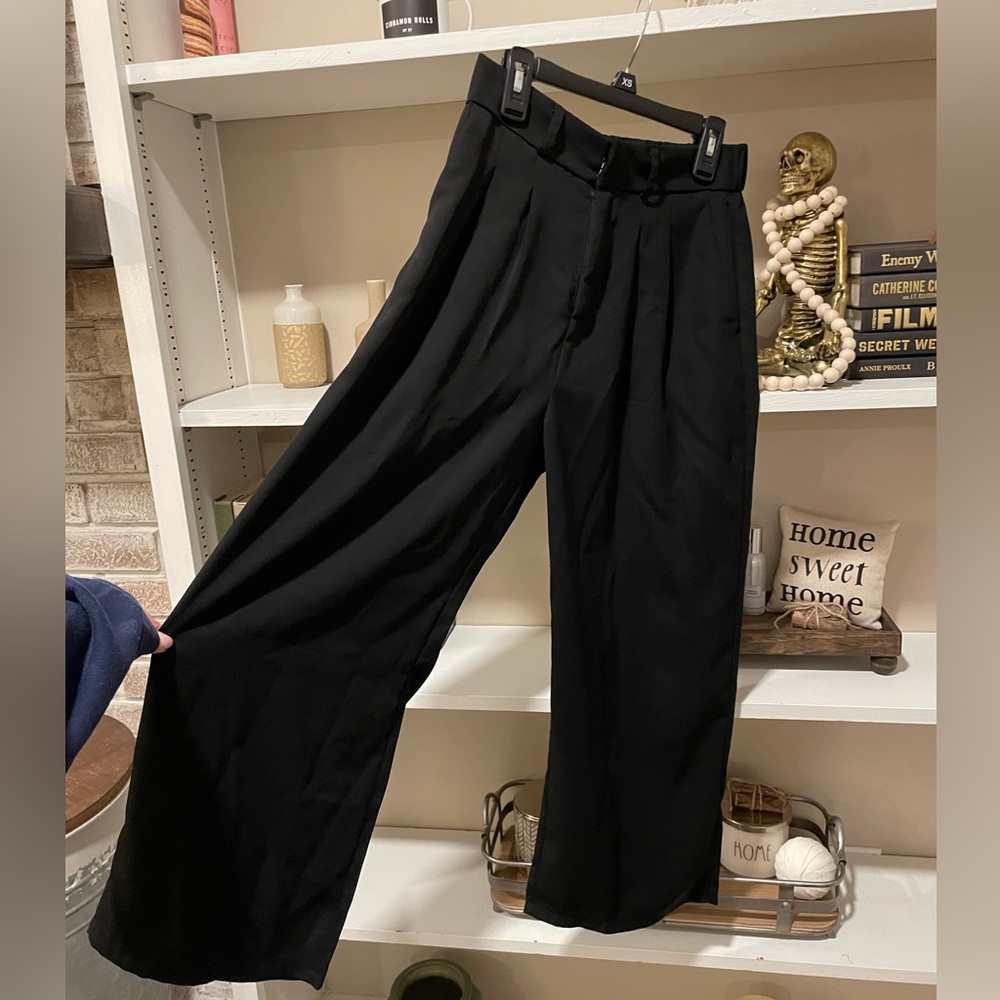 High waisted wide leg dress pants/trousers